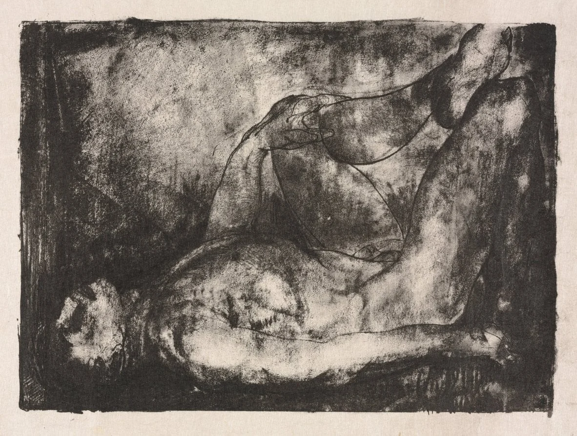 Man on his Back, Nude, Second State