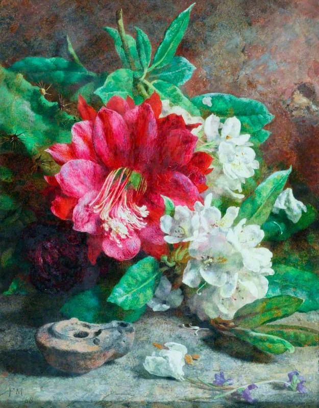 Group of Cacti, by Annie Feray Mutrie, oil, 1868