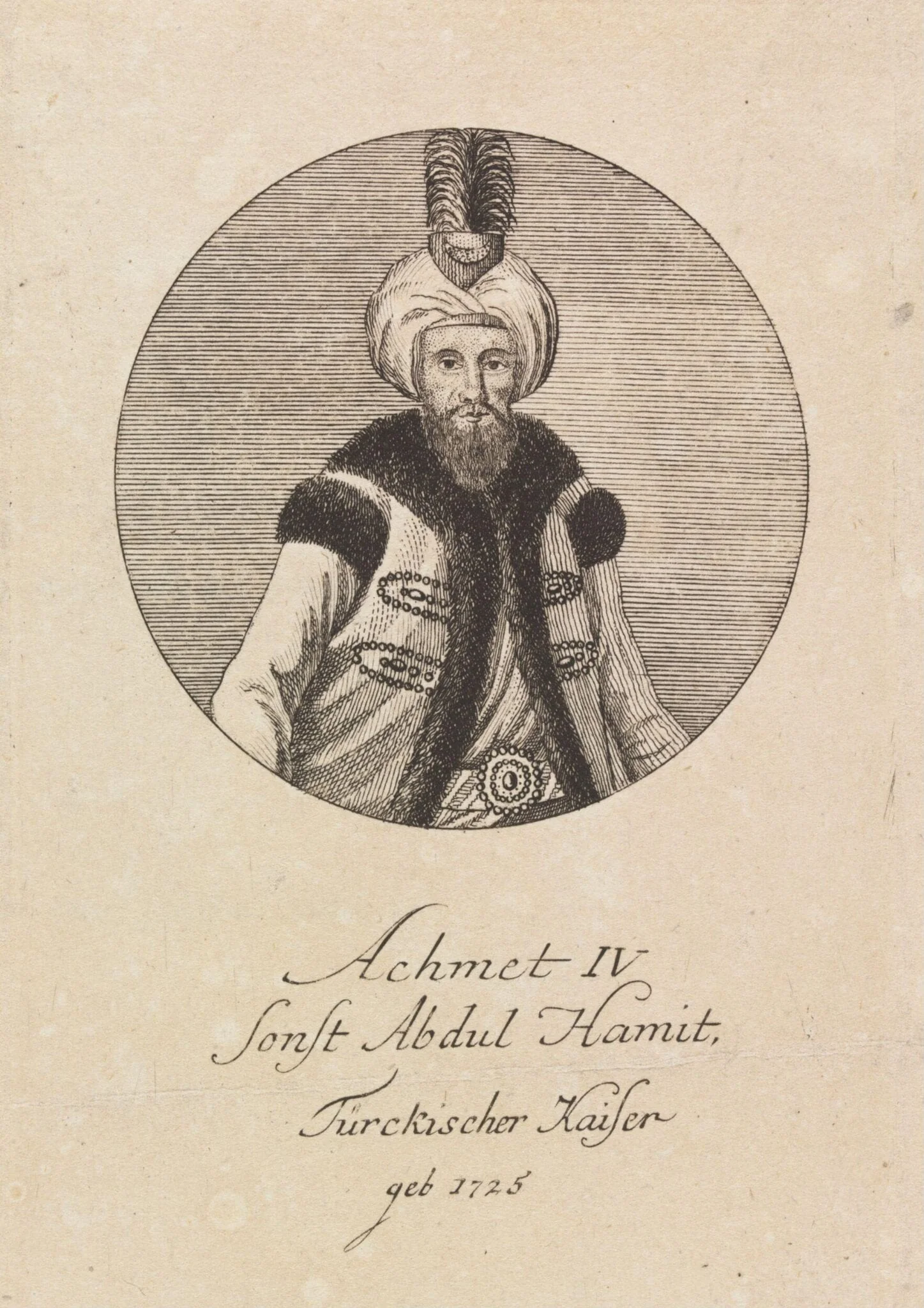 Turkish sultans, sultanas and other historical figures, by Unknown, 1774