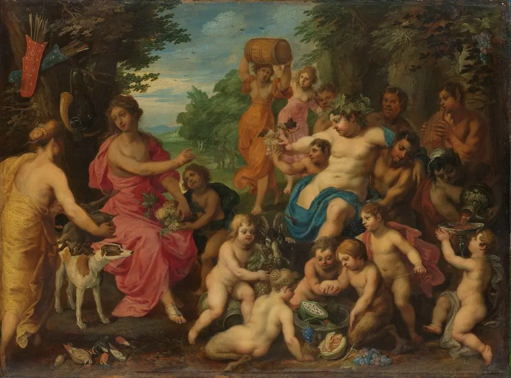 Diana Offered Wine and Fruit by the Young Bacchus and his Retinue