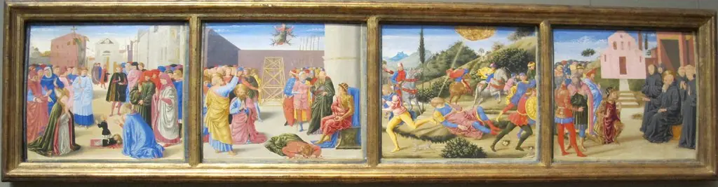 Predella with scenes from the Life of the Saint