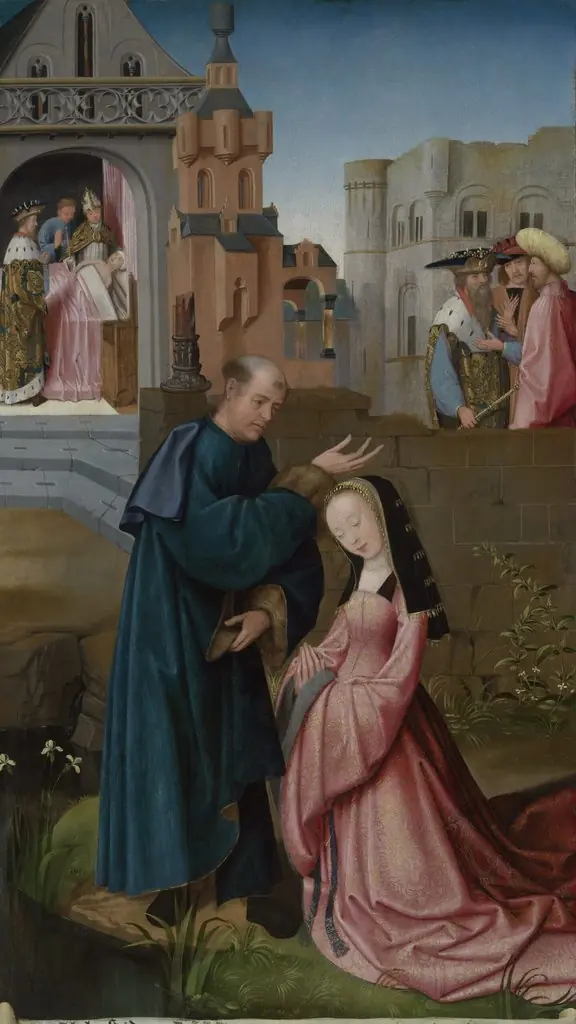 Baptism of Dymphna, with the Death of Dymphna’s Mother Represented in the Background