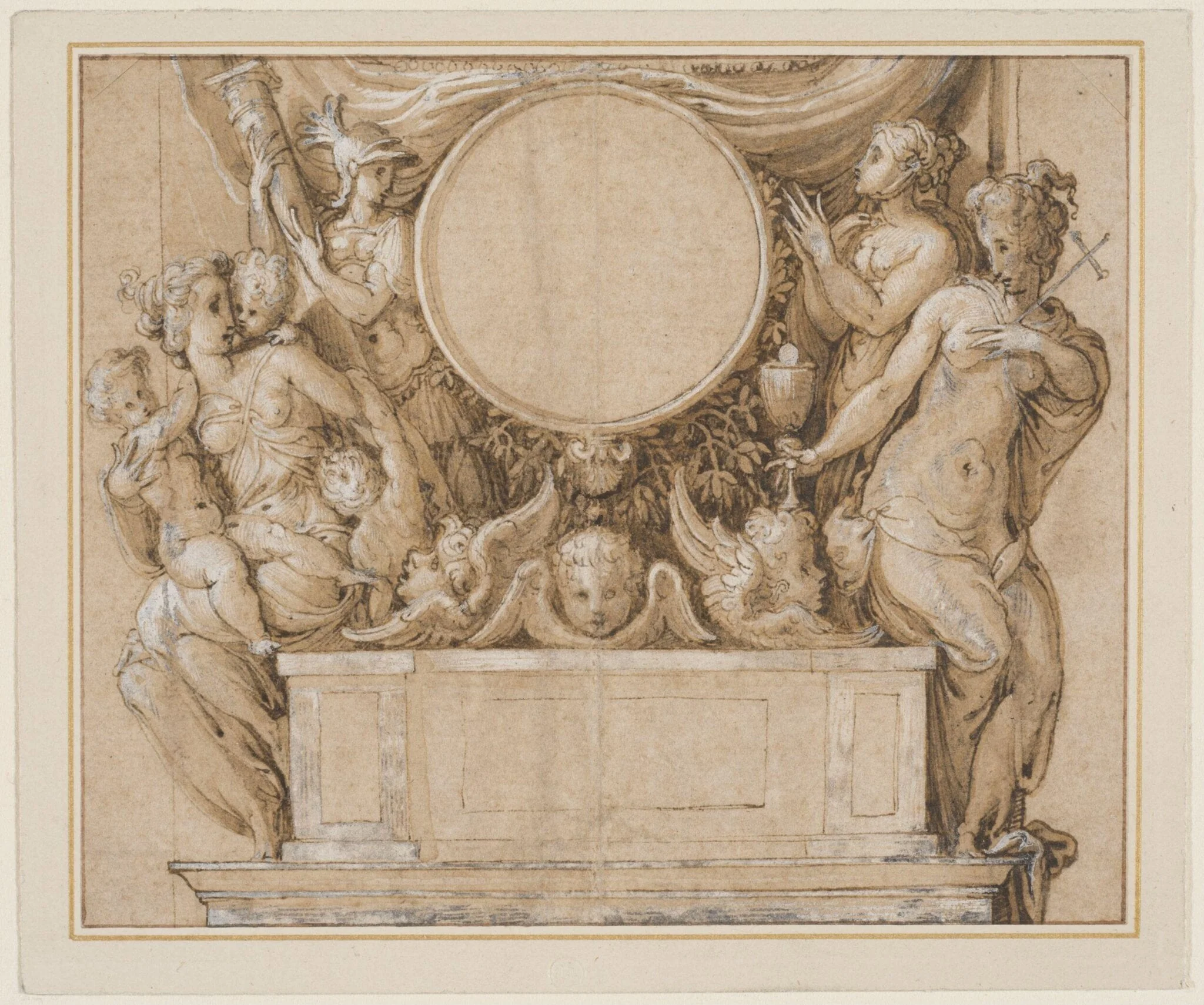 Fragments of a design for a fresco in the Palazzo Vecchio, Florence
