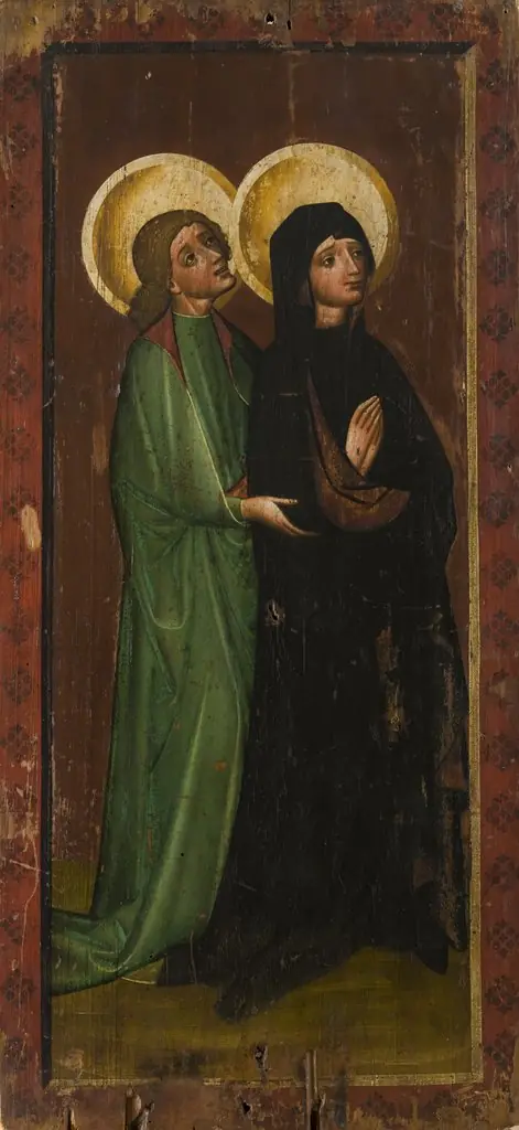 Our Lady of Sorrows and St John the Evangelist from the scene of the Crucifixion. The wing of the altar retable [?] from Chełmiec