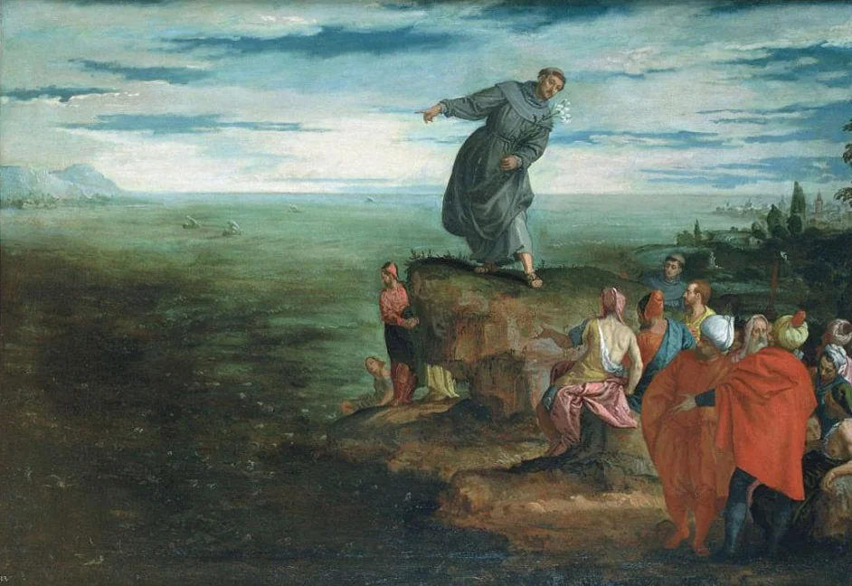 Saint Anthony Preaching to the Fish, by Paolo Veronese, oil, 1590
