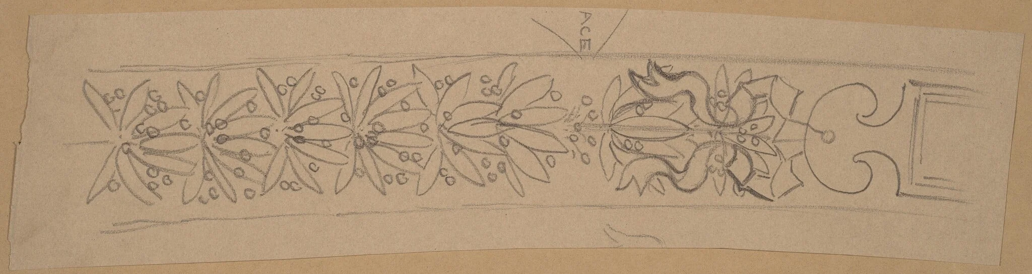 Study for a Border Design, by Charles Sprague Pearce, graphite, 1894