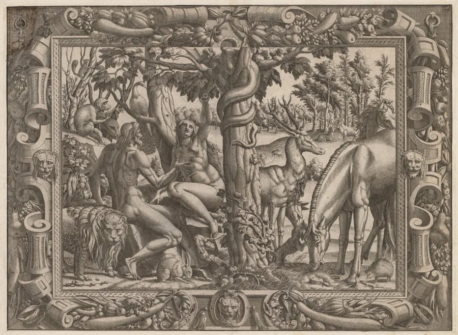 The Temptation of Eve, by Jean Mignon, 1545