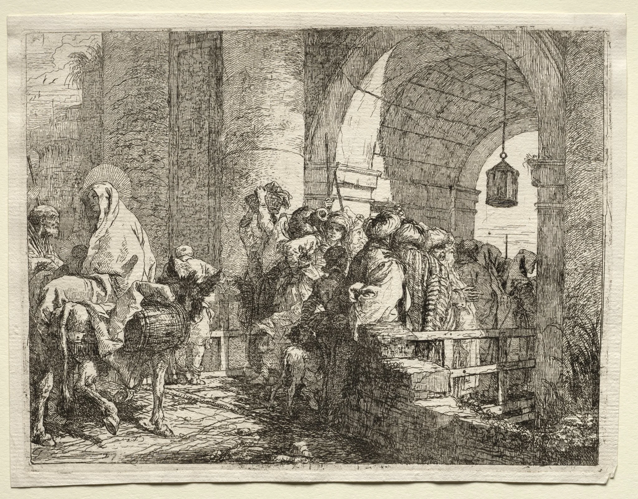 Flight into Egypt:  The Holy Family Passing under an Arch