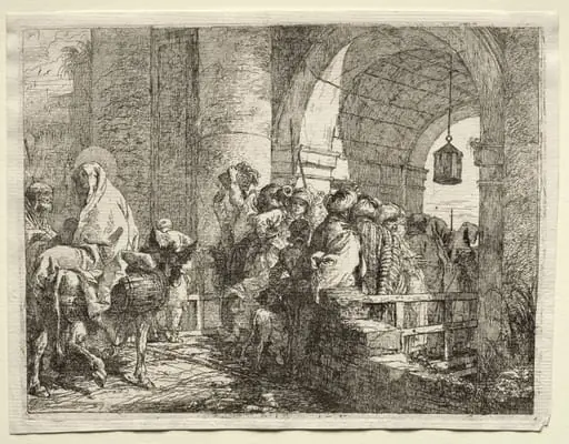 Flight into Egypt:  The Holy Family Passing under an Arch