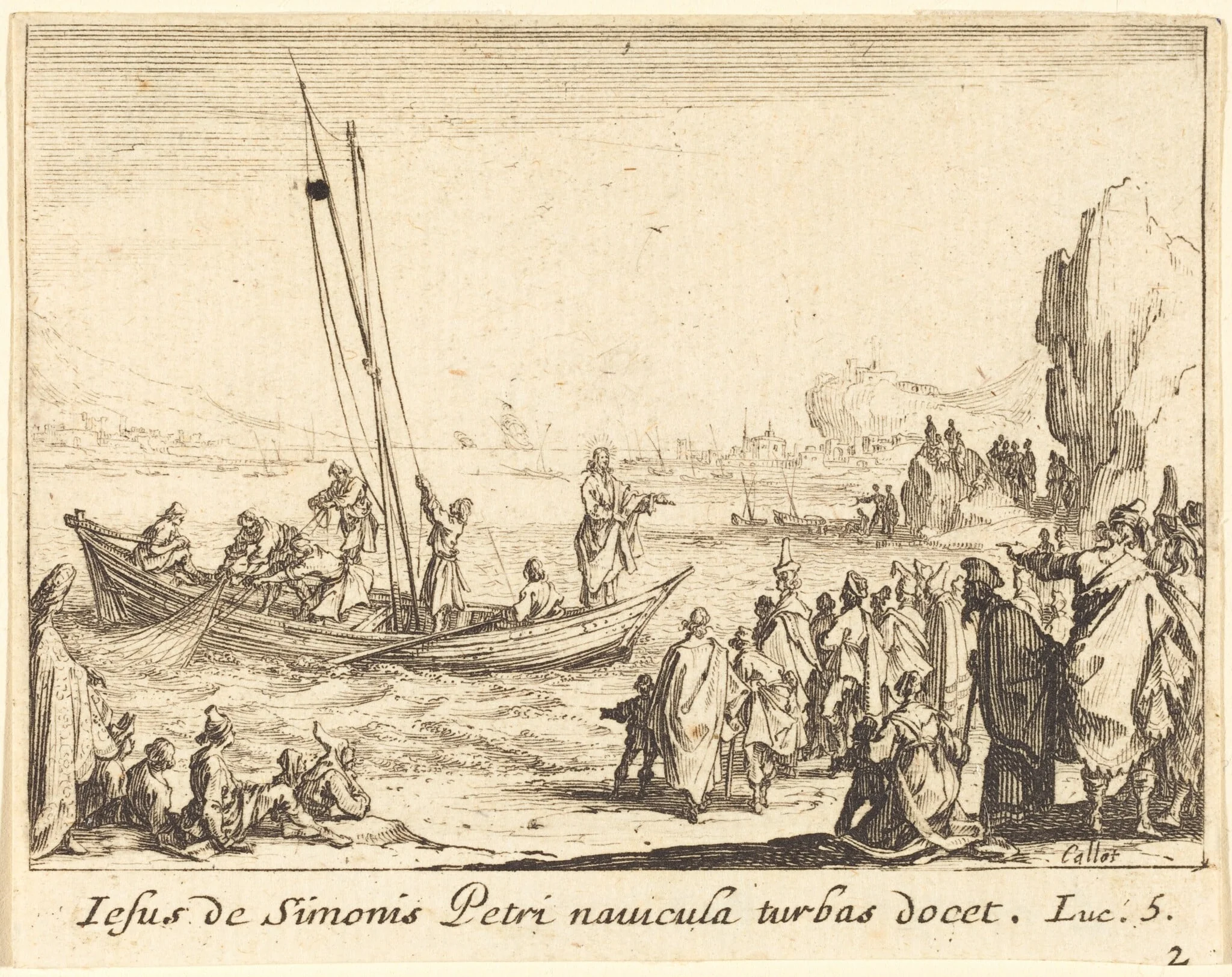 Fisher of Men, by Jacques Callot, ink, 1635