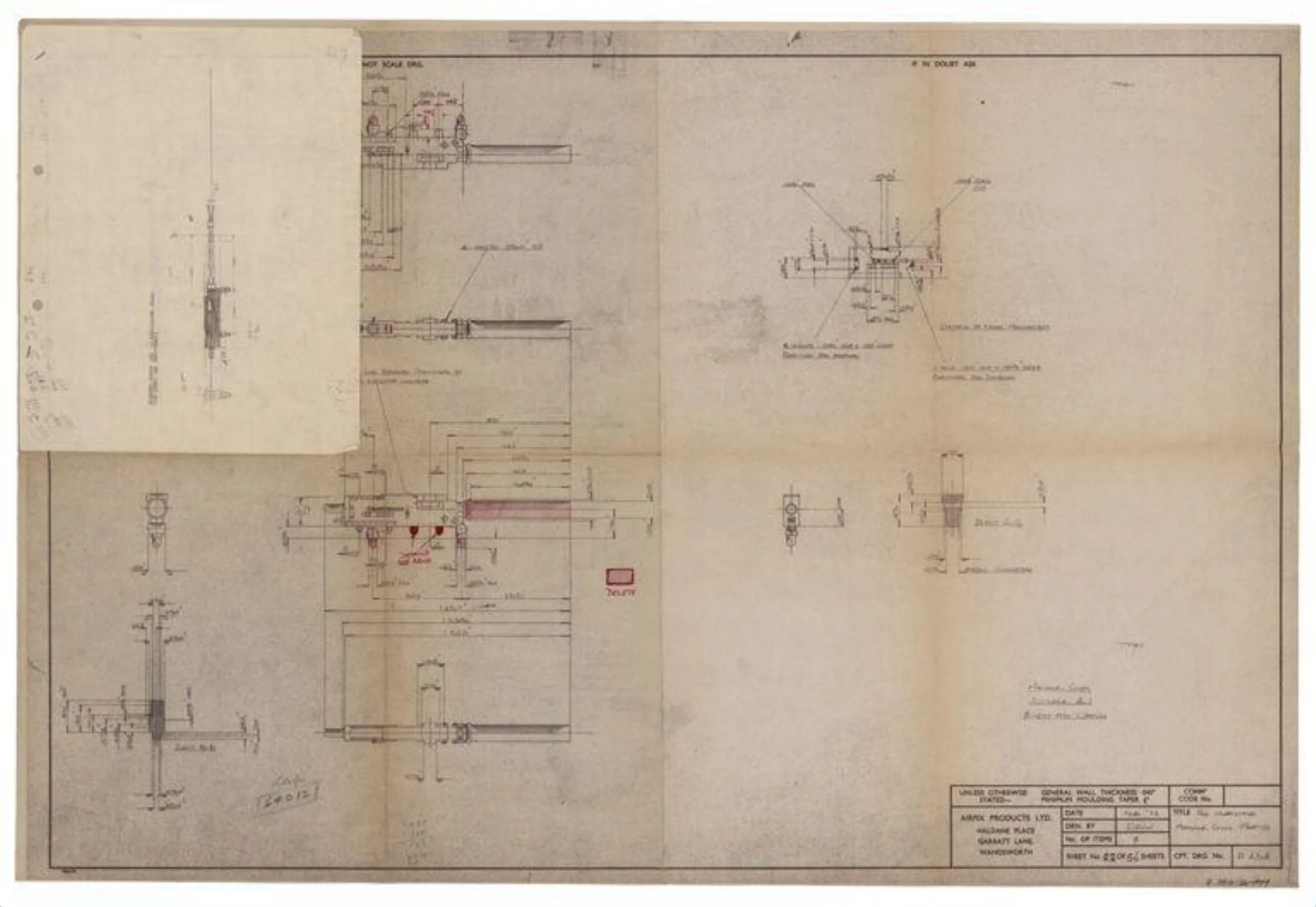 Plans, Drawings and Sketches for a Hurricane Aircraft Model Kit