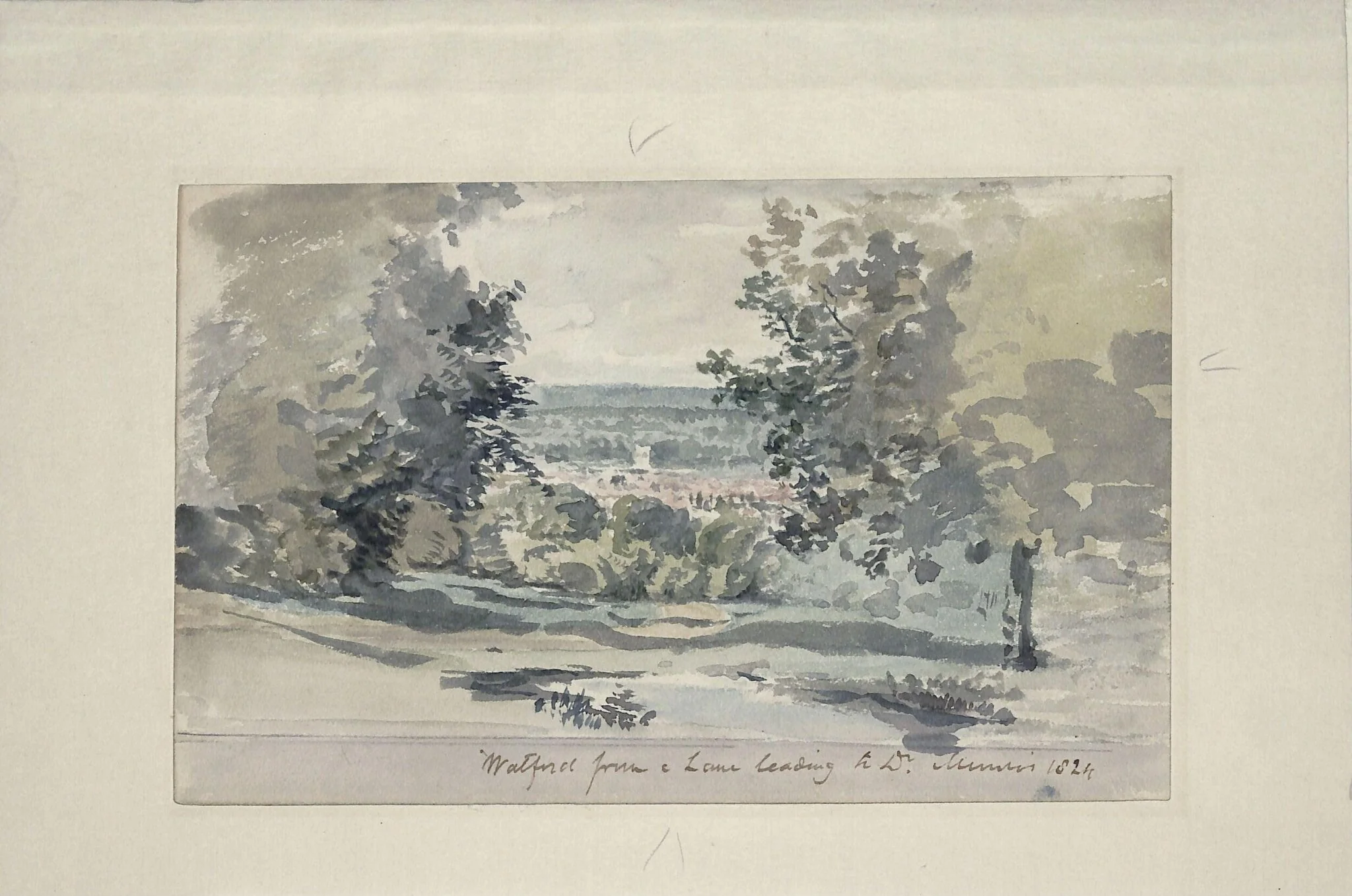 Watford from a Lane leading to Dr. Munro's, by John Constable, watercolor, 1824