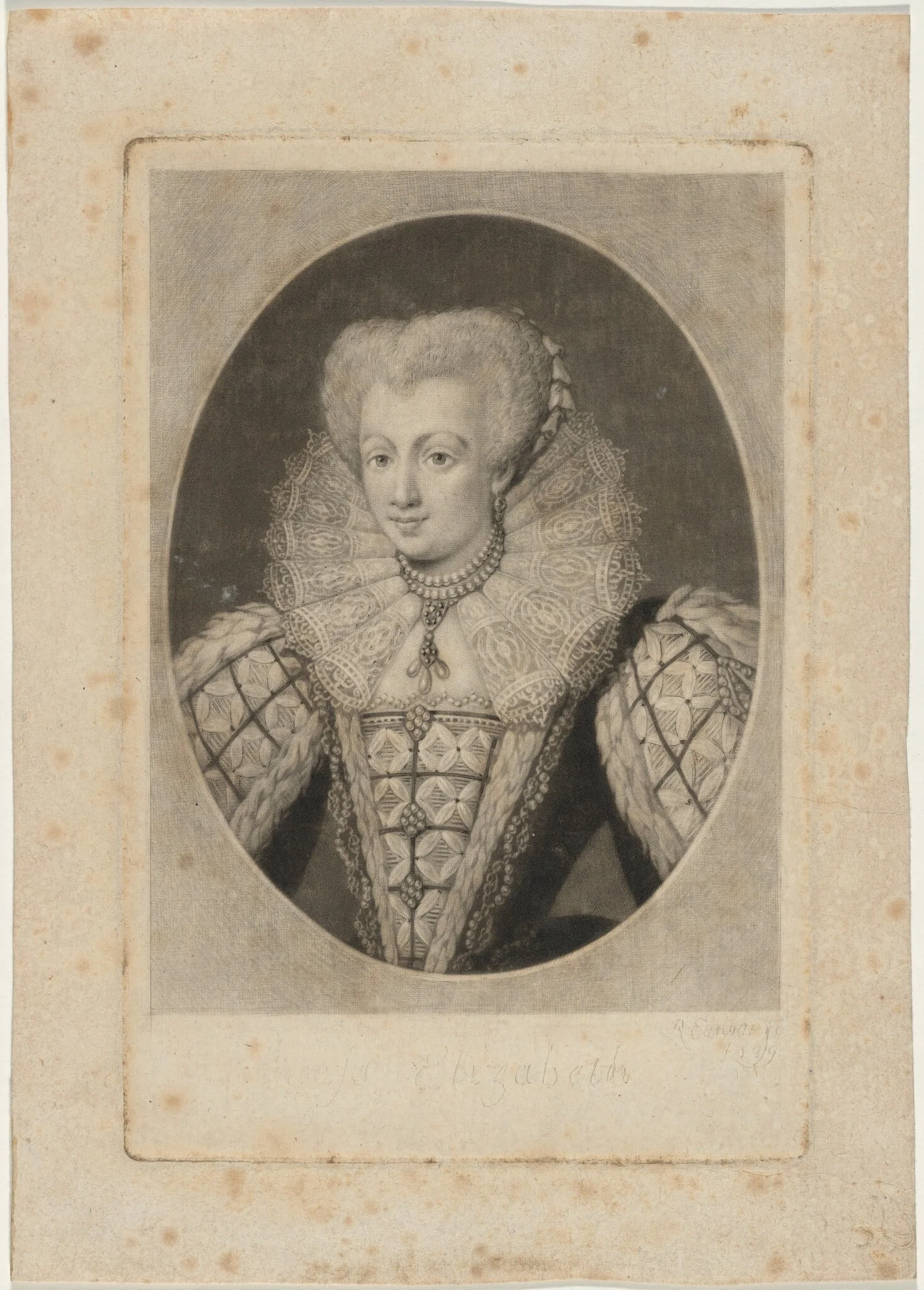 Princess Elizabeth, by Richard Earlom, ink, 1782