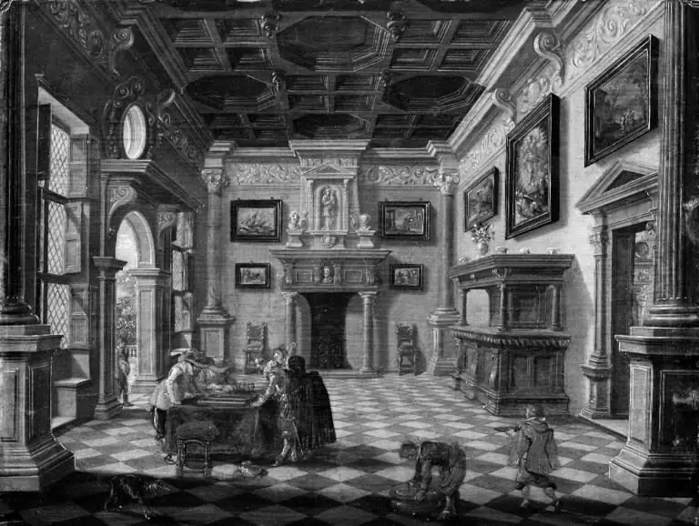 Sumptuous Renaissance Interior with Tric-Trac Players