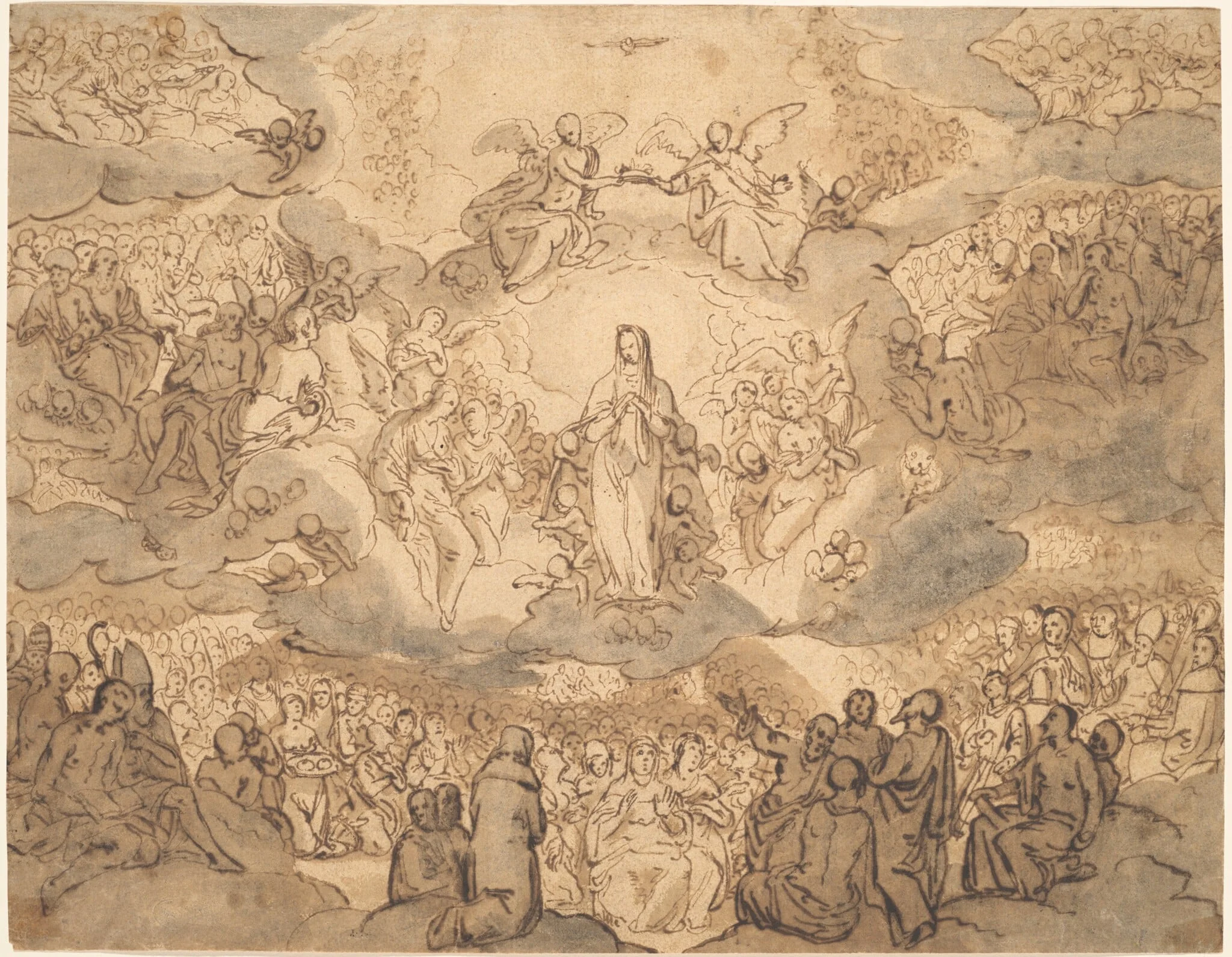 The Virgin, Queen of Heaven, by Francesco Vanni, ink, 1601