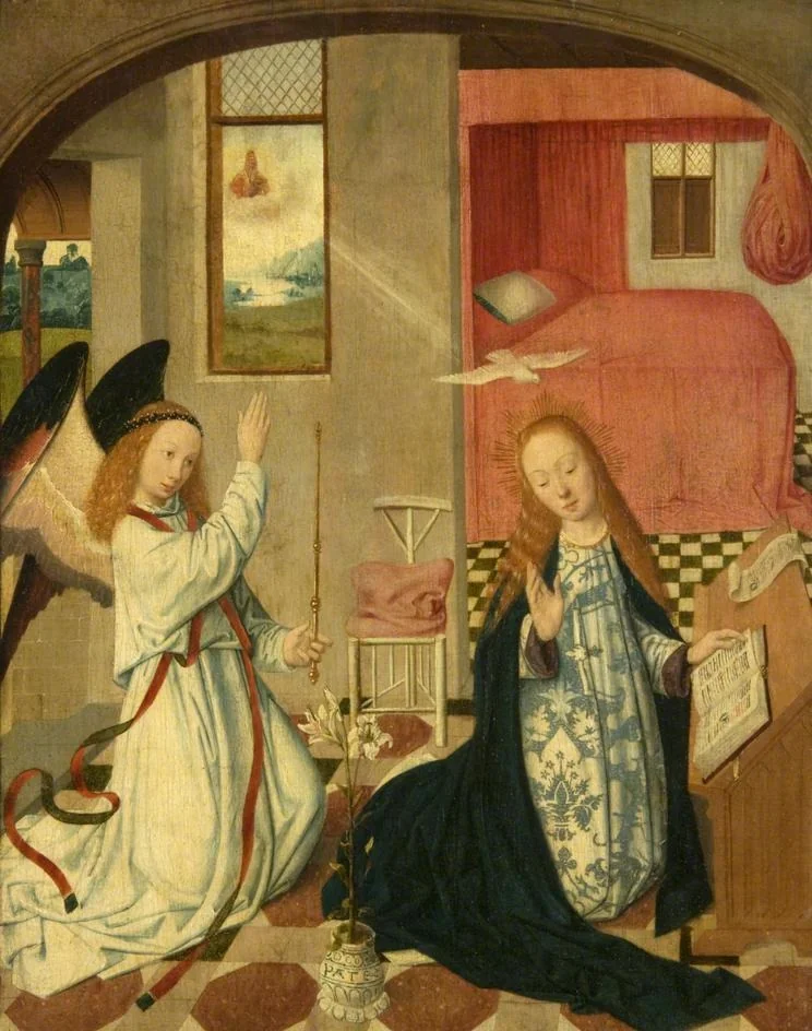 The Annunciation, by Master of the Brunswick Diptych, oil, 1494