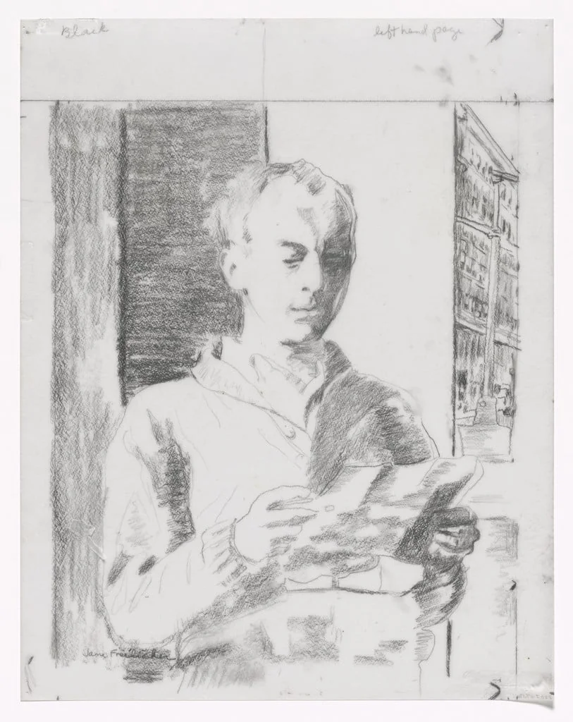 Untitled, by Jane Freilicher, graphite, 1967