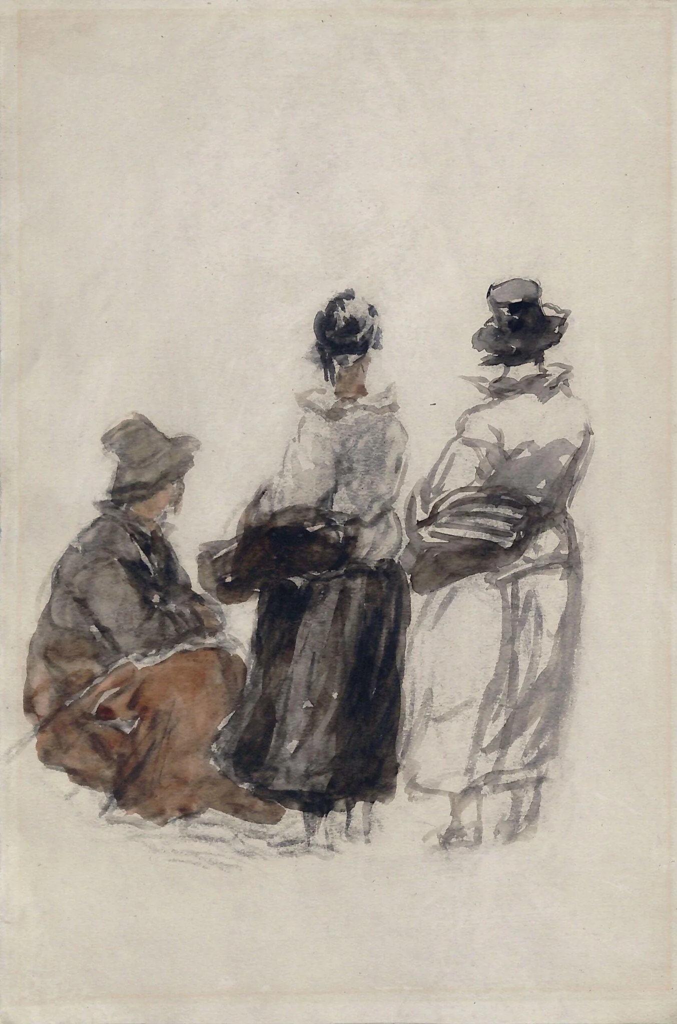 Three Women, by David Cox, watercolor, 1844