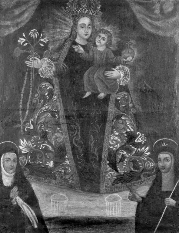 Virgin of the Rosary with Worshipers, by Unknown, oil, 1750