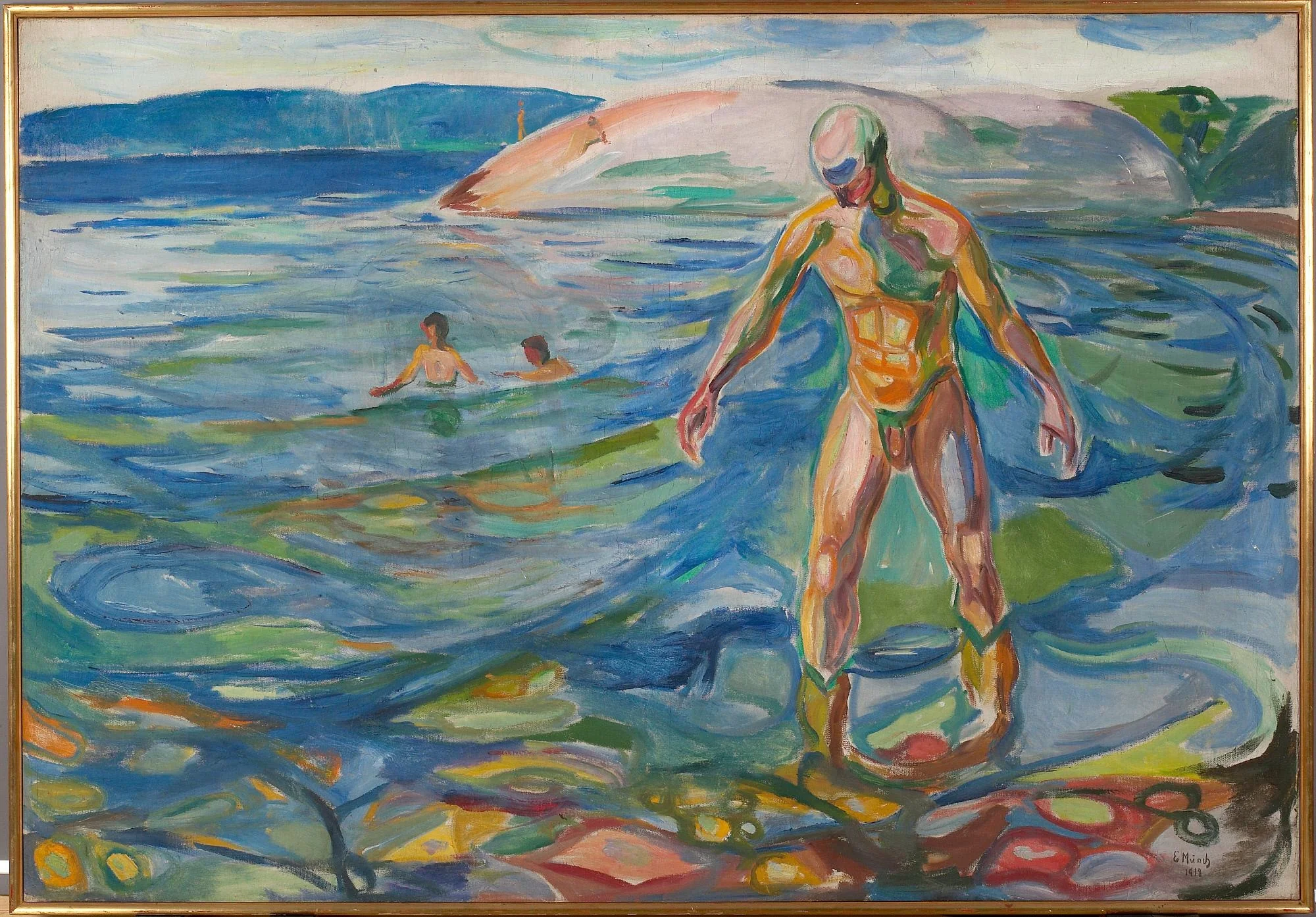 Bathing Man, by Edvard Munch, oil, 1918