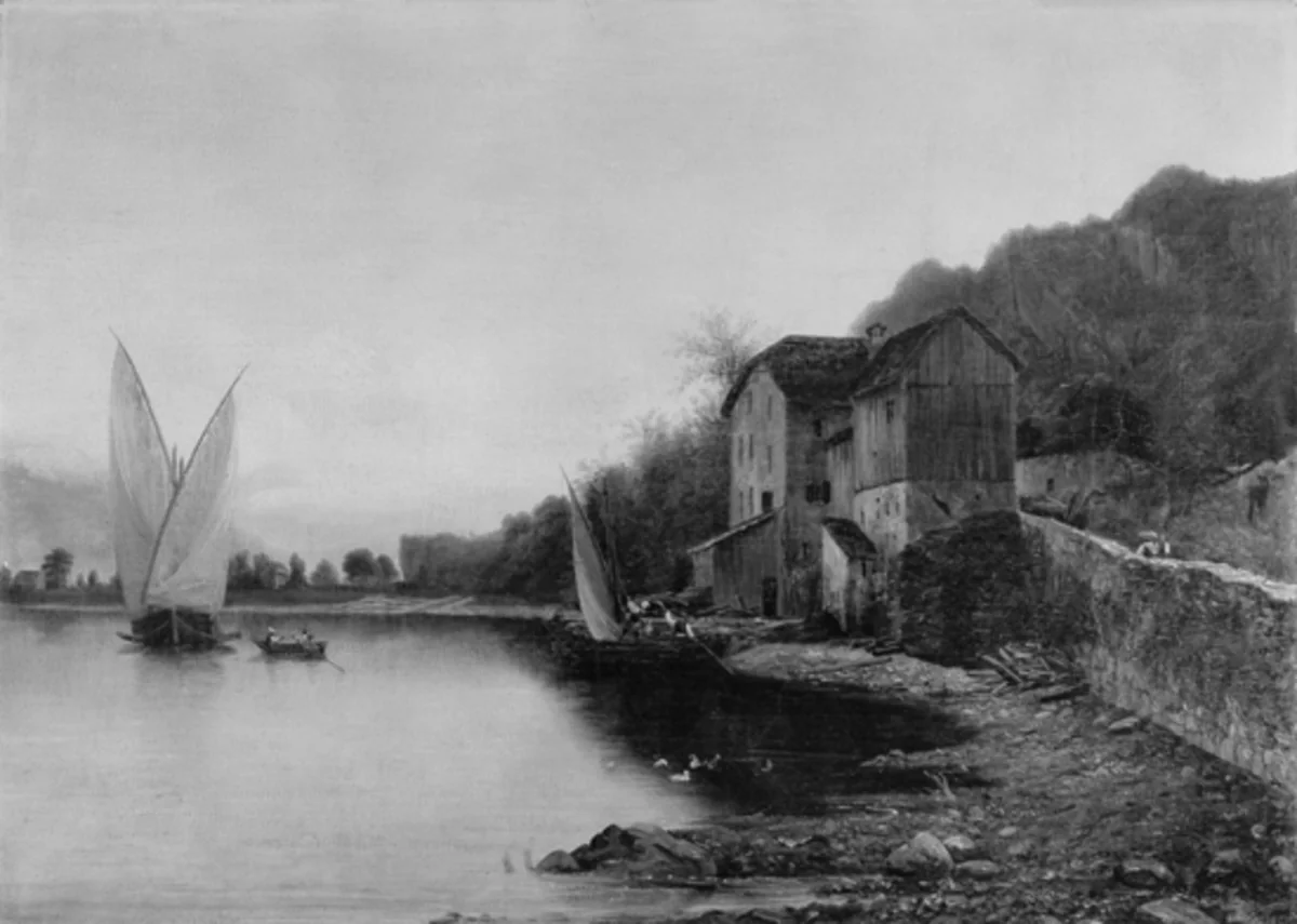 Fischerhaus am Genfersee, by Louis George-Legrand, oil, 1851