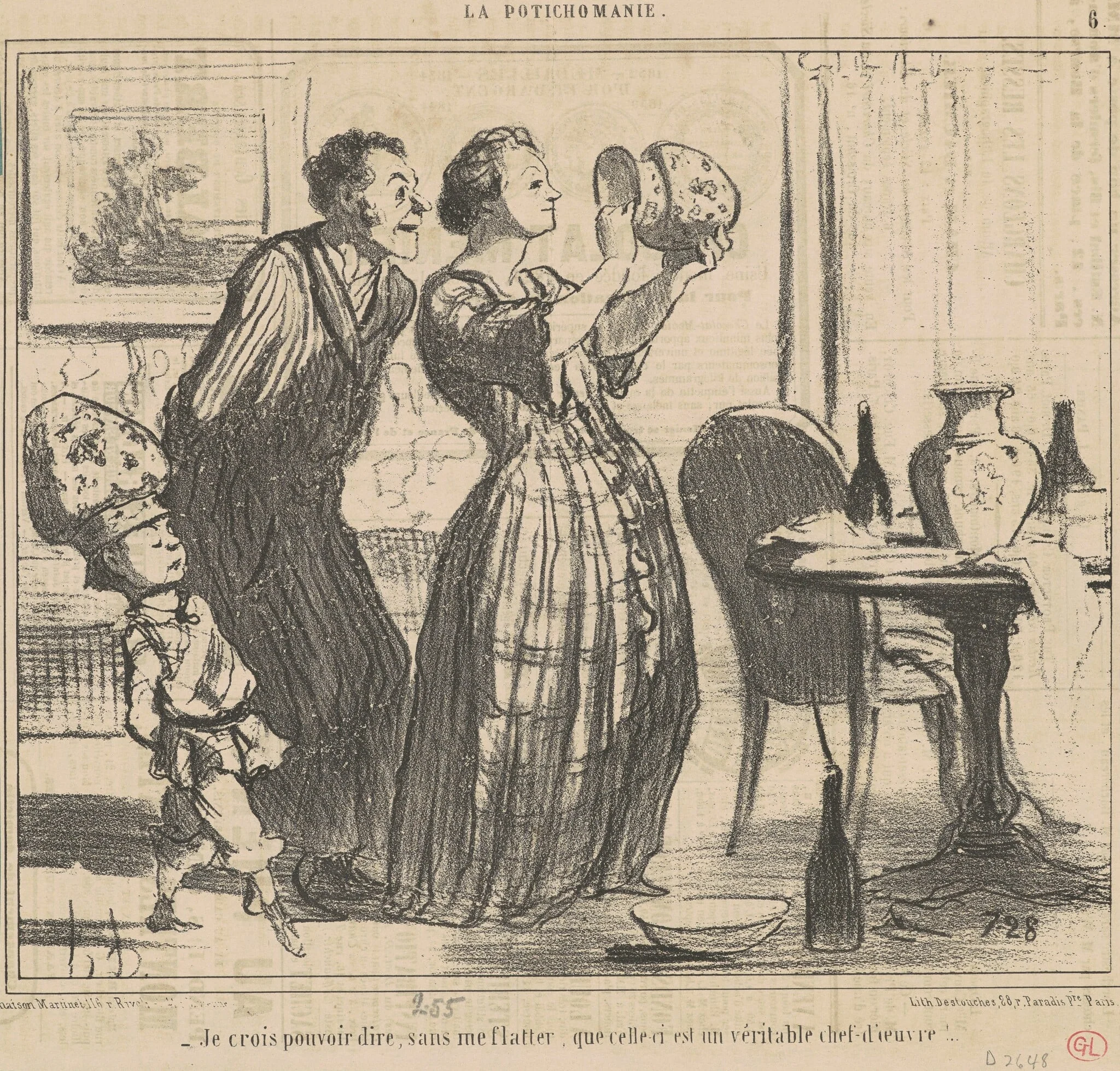 Je crois pouvoir dire, sans me flatter ..., by Honoré Daumier, ink, 1855