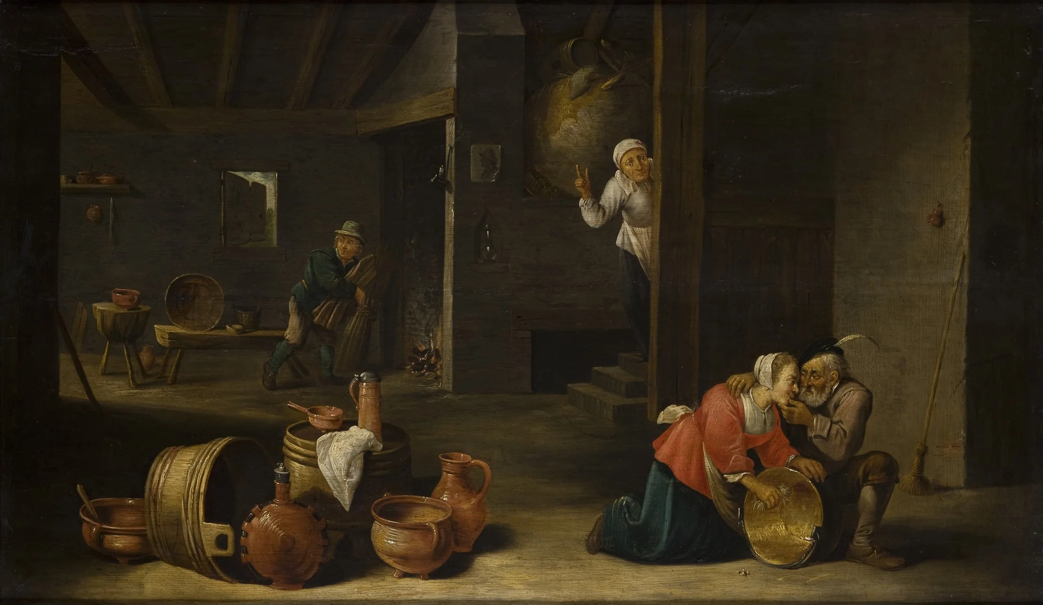 Unpleasant Surprise (Mismatched Couple), by Cornelis Mahu, oil, 1661