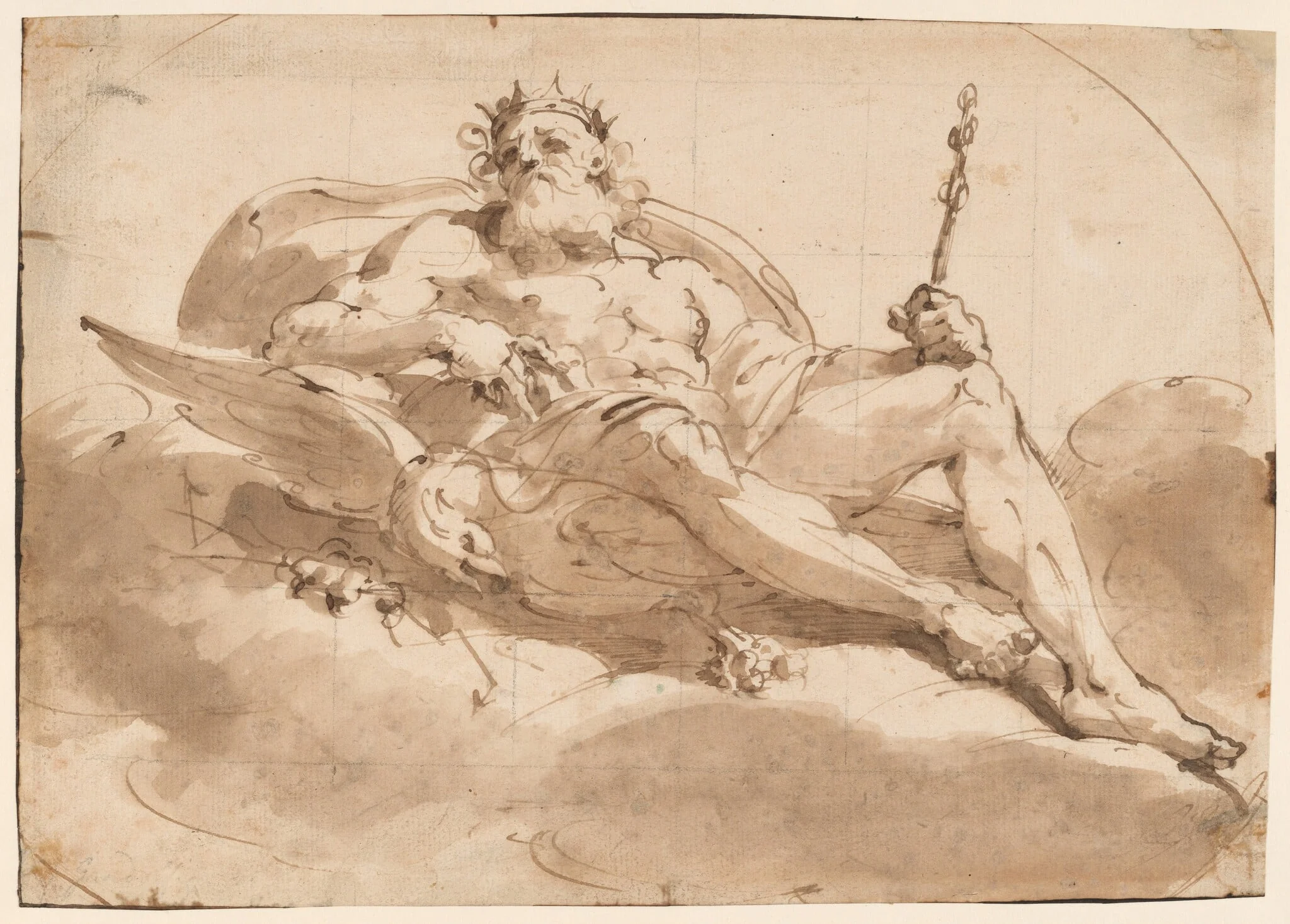 Jupiter, by Ubaldo Gandolfi, chalk, 1759