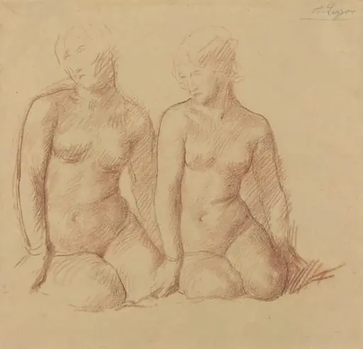 Study of Two Figures Seated Side by Side