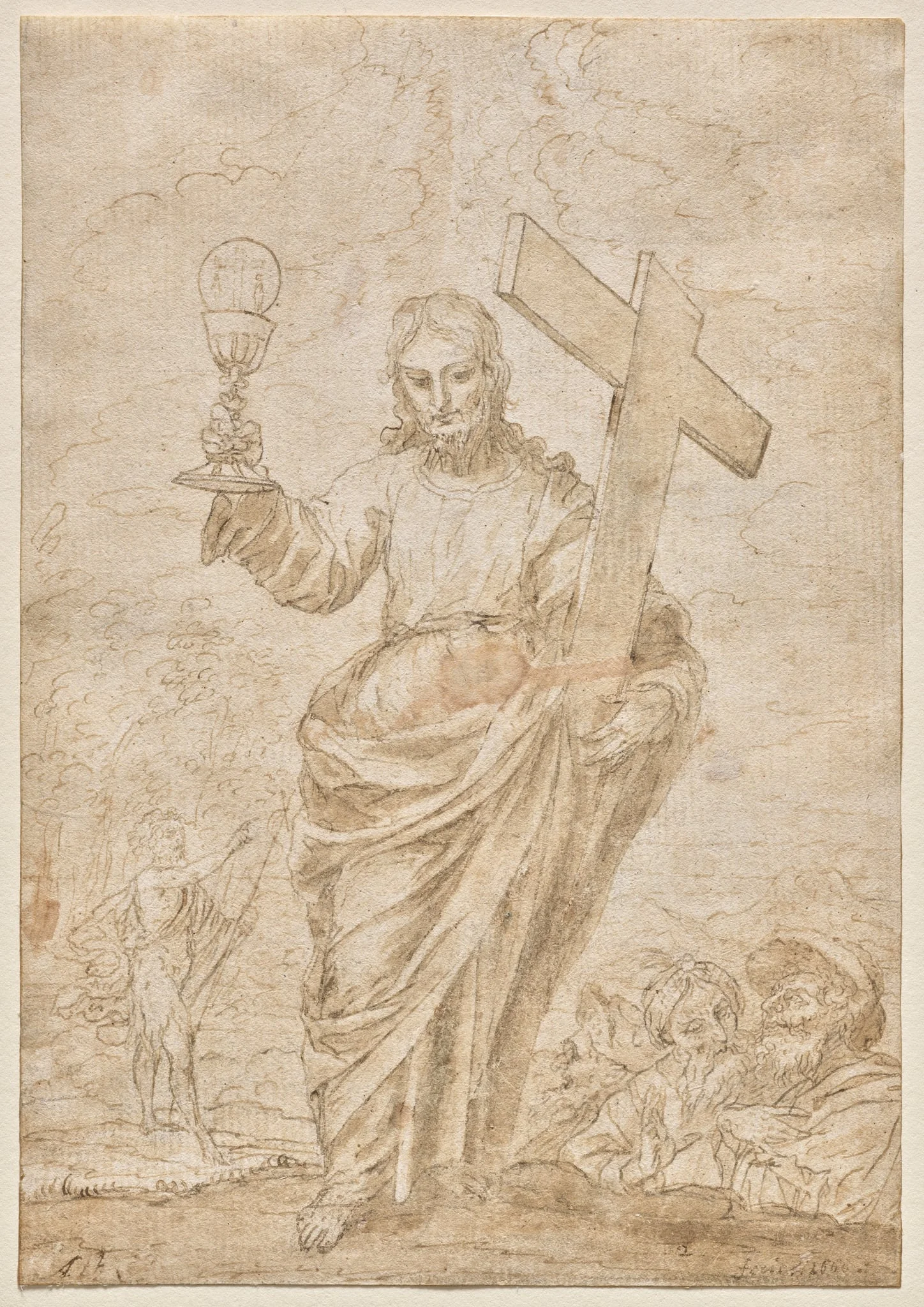 Christ Holding a Chalice and Cross (recto), by Alonso Cano, 1666