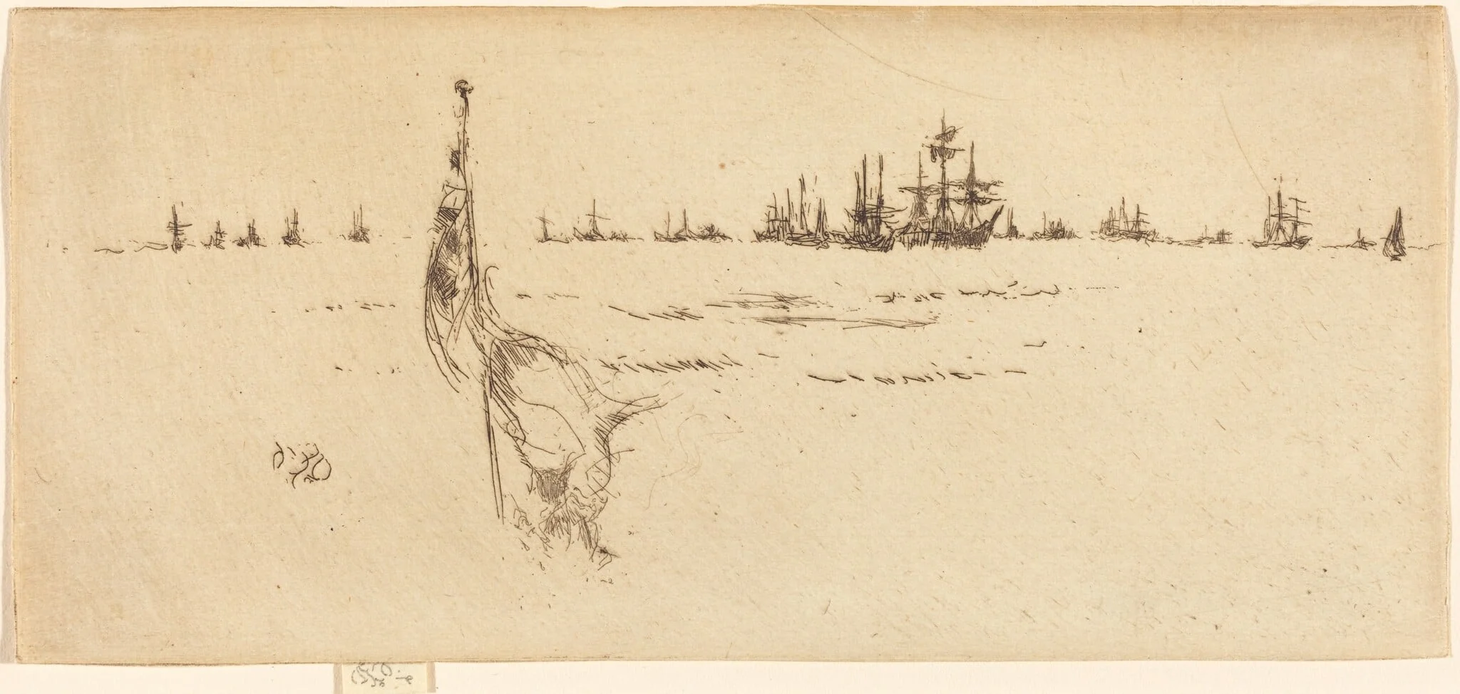 Dipping the Flag, by James McNeill Whistler, ink, 1887