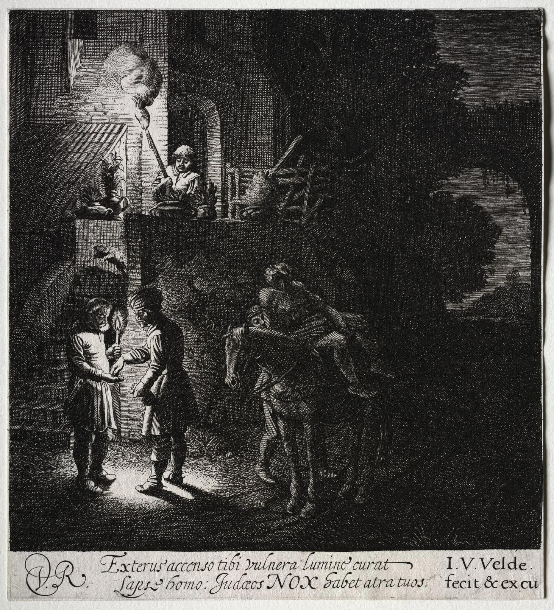 The Good Samaritan Paying the Innkeeper, by Jan van de Velde, 1628