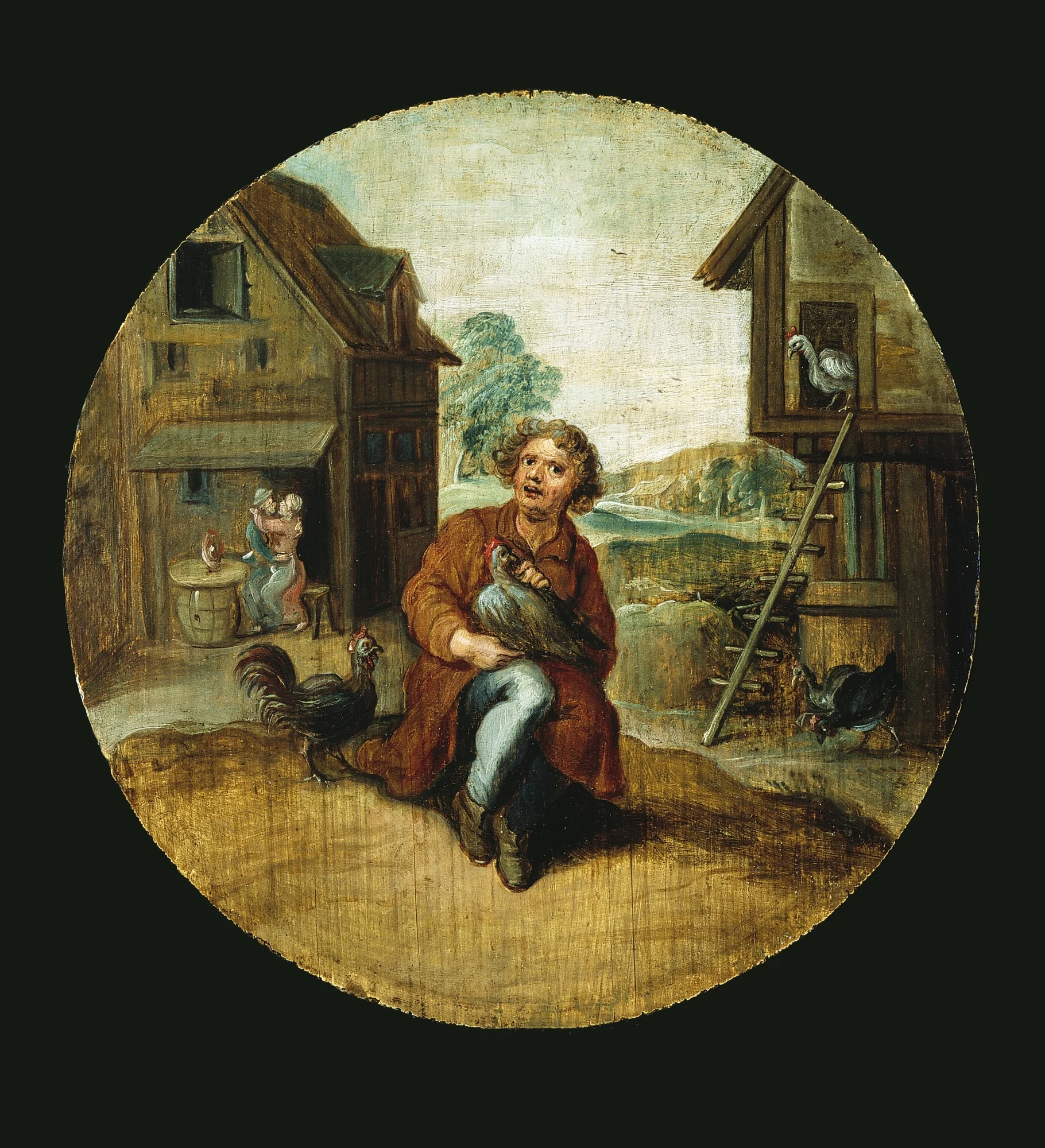 In the Farmyard, by Adriaen van de Venne, unspecified, 1635
