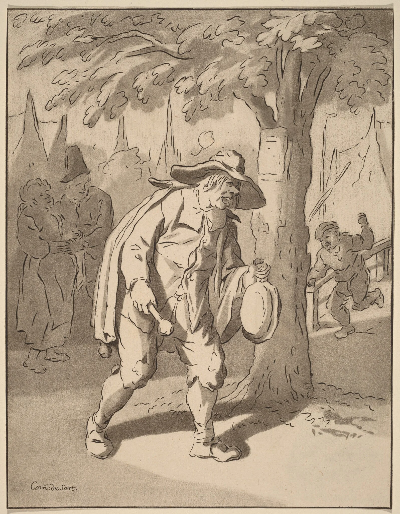 Town Crier, by Jacobus Buys, chalk, 1776