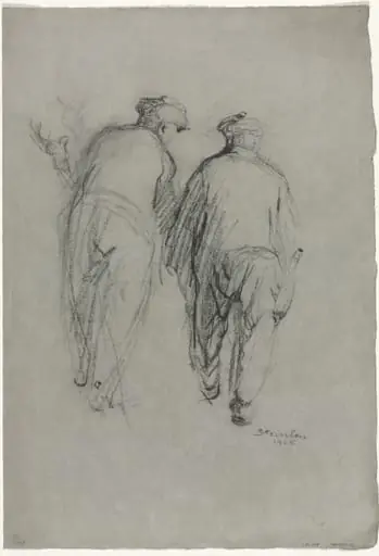 Two Men Working, Rear View