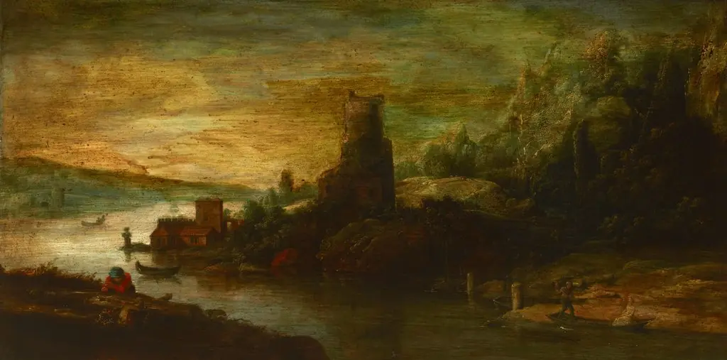 Landscape with a Tower by the Lake