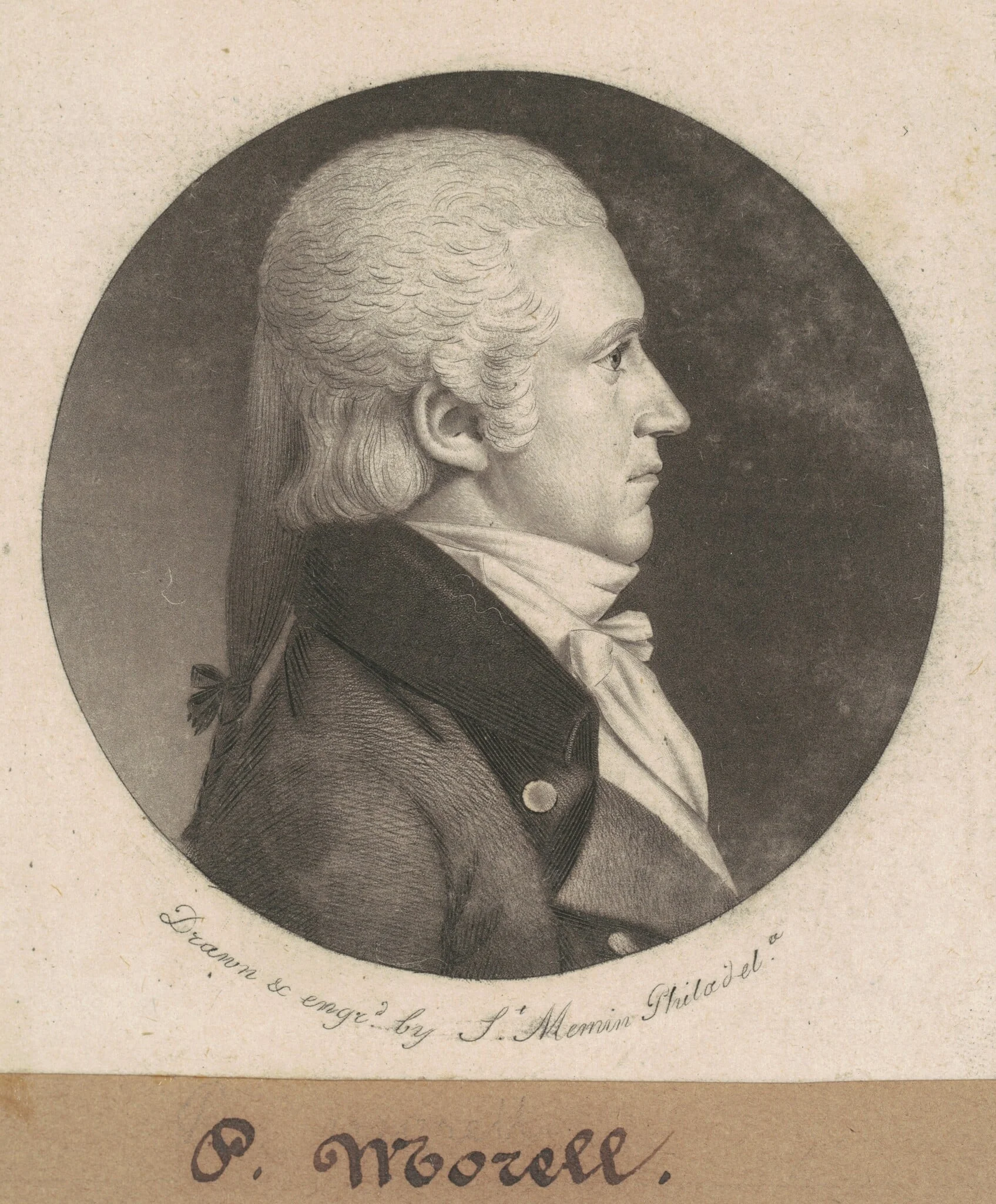 P. Morell, by Charles Balthazar Julien Févret de Saint-Mémin, ink, 1802