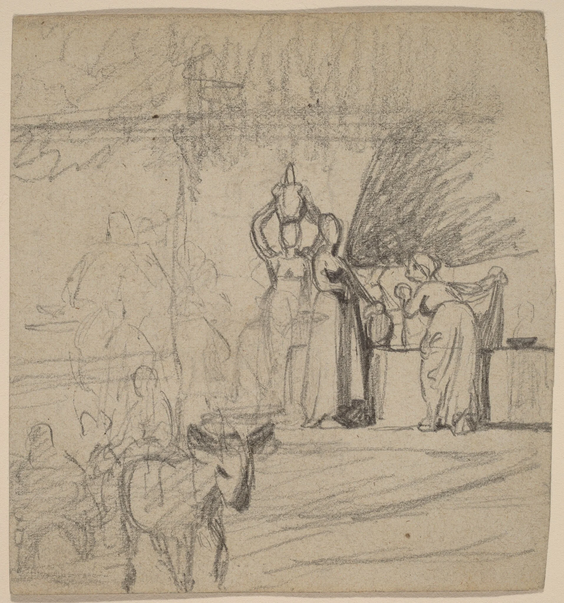 Son and Donkey, by Elihu Vedder, graphite, 1859
