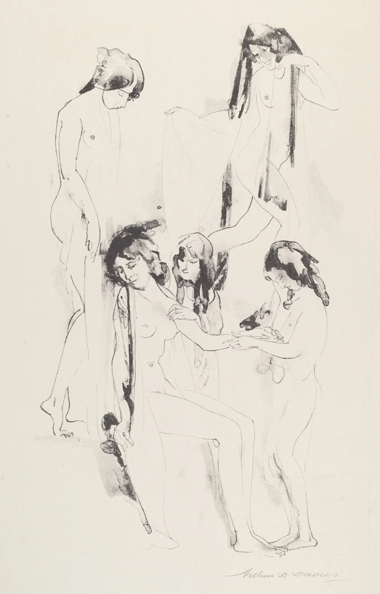 Stir of Shadowed Melodies, by Arthur Bowen Davies, ink, 1920