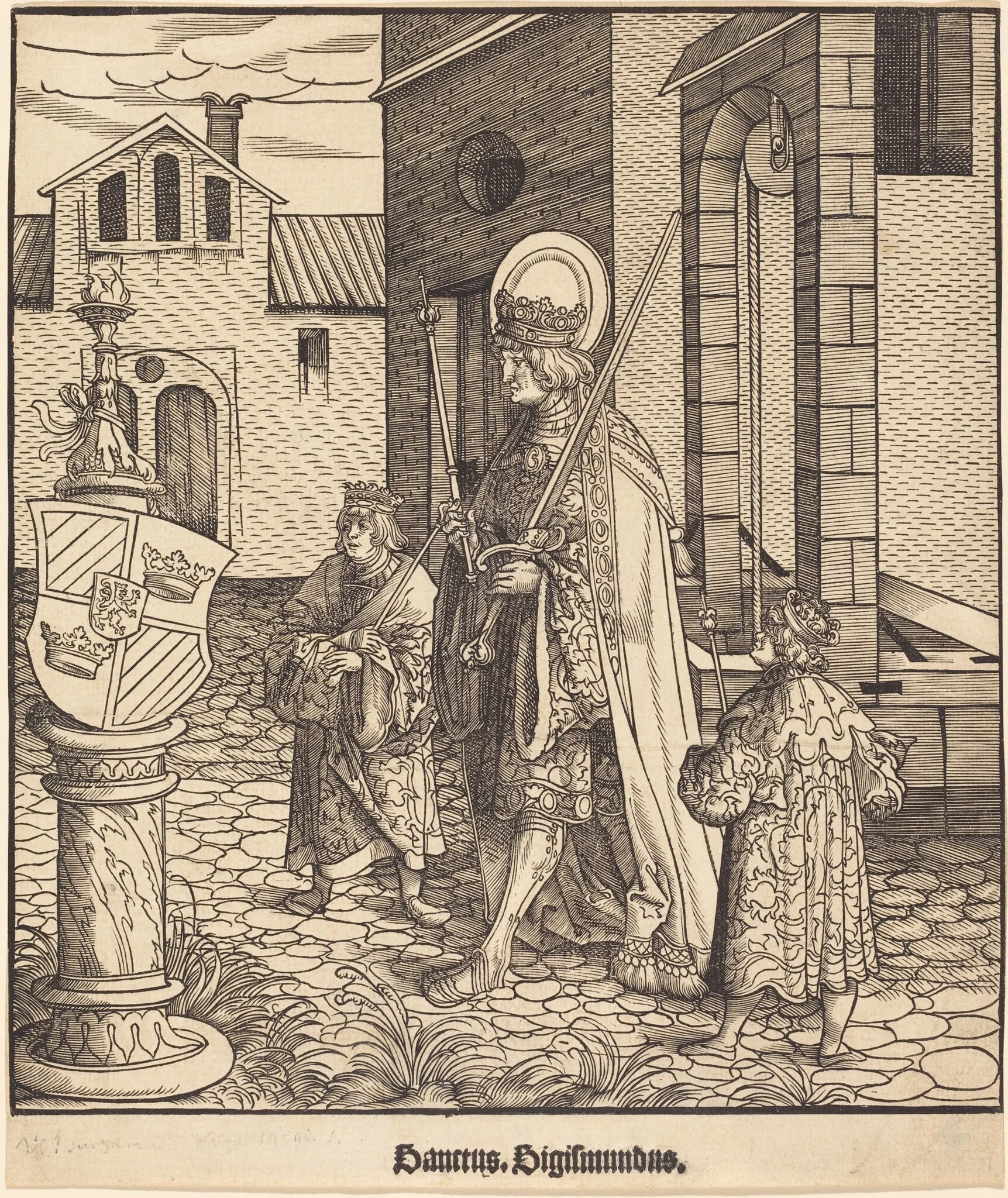 Saint Sigismundus, by Cornelis Liefrinck I, ink, 1517