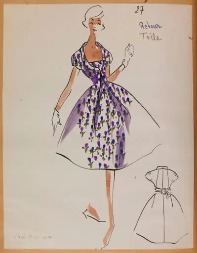 Robe à motif floral bleu et violet