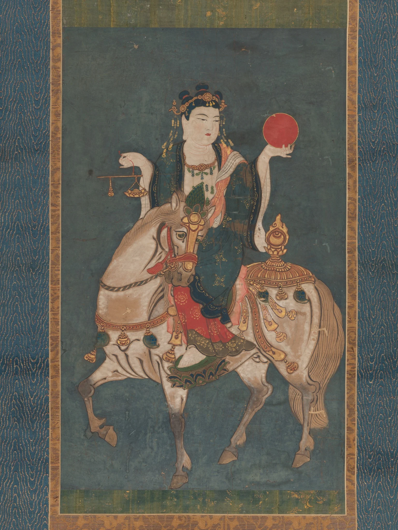 Memyō Bosatsu (Ashvaghosha Bodhisattva) Mounted on a Horse, by Unknown, unspecified, 1494