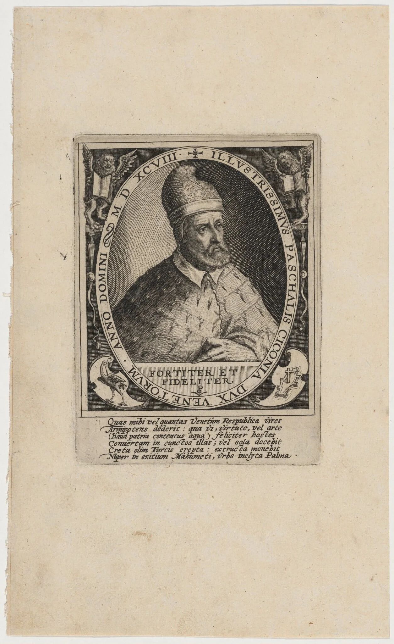 Ciconia (Paschalis), by Crispijn van de Passe I, ink, 1598