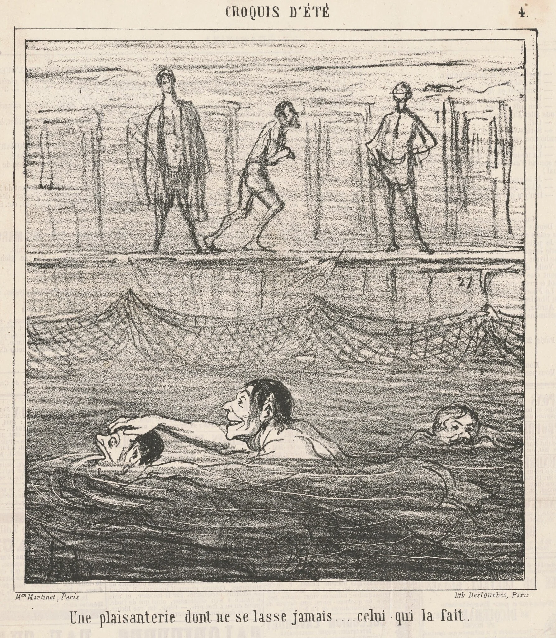Une plaisanterie dont ne se lasse ..., by Honoré Daumier, ink, 1865