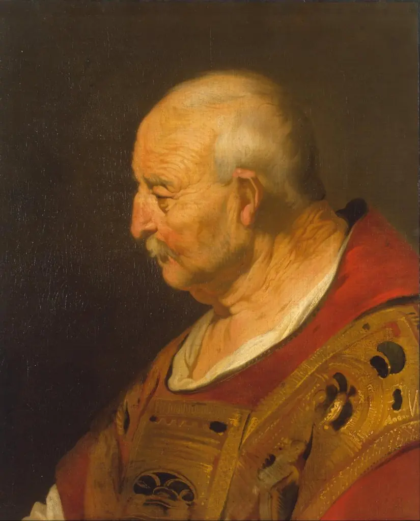Head of a Bald Old Man in Profile