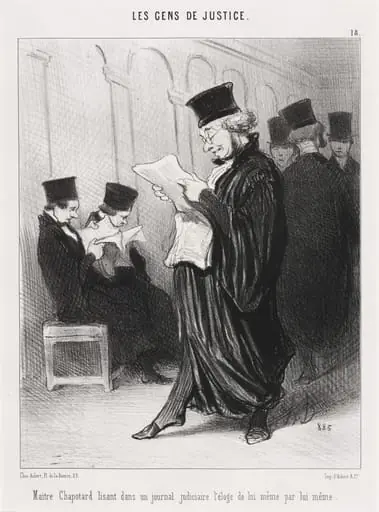 Maitre Chapotard lisant... l'éloge de lui-même...