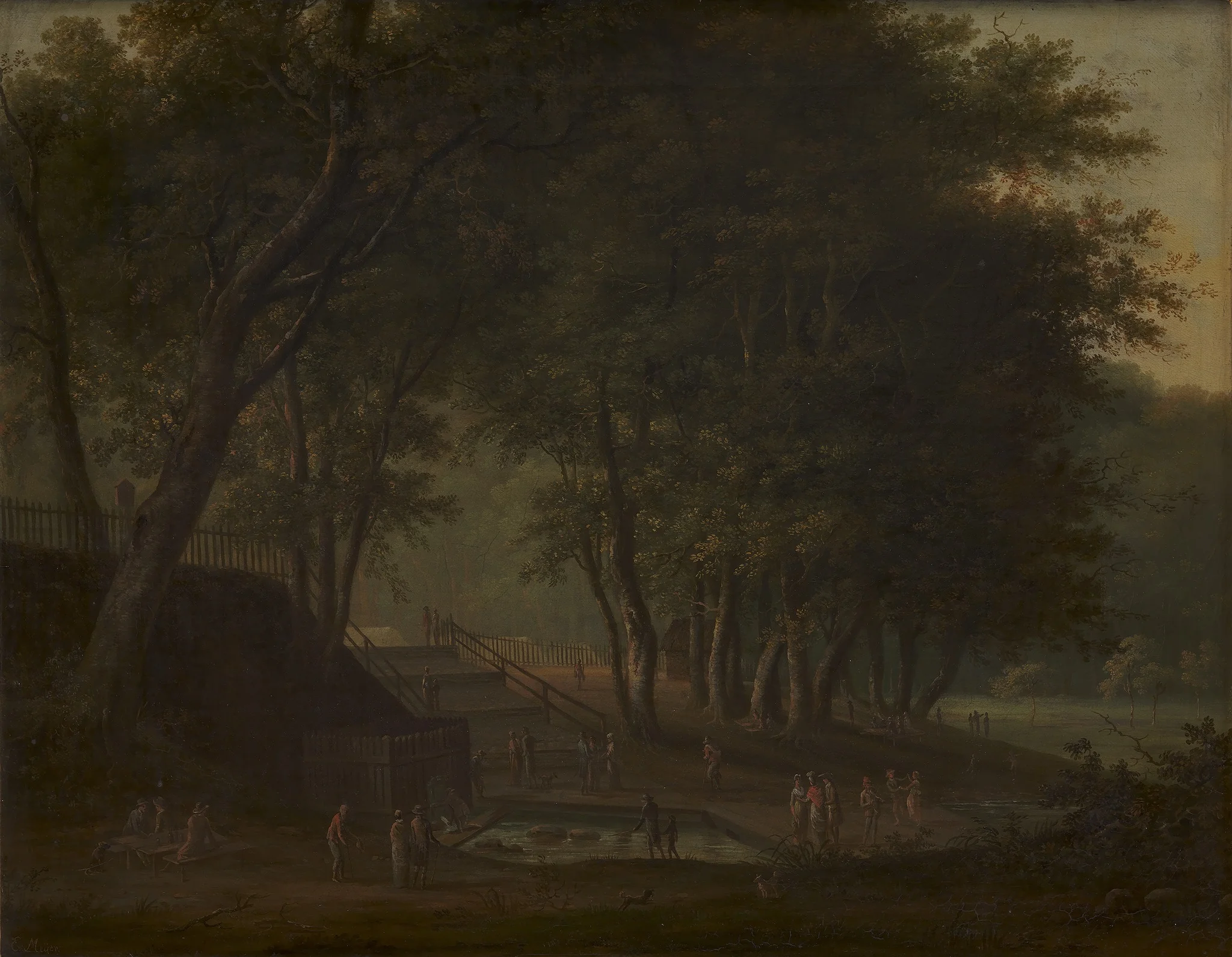 Kirsten Pils Kilde i Dyrehaven, by Elias Meyer, oil, 1803
