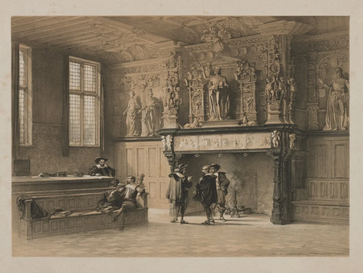 Sketches in Belgium and Germany, Volume I: Hall of Justice of the Magistrates du Franc, Bruges, by Louis Haghe, 1840