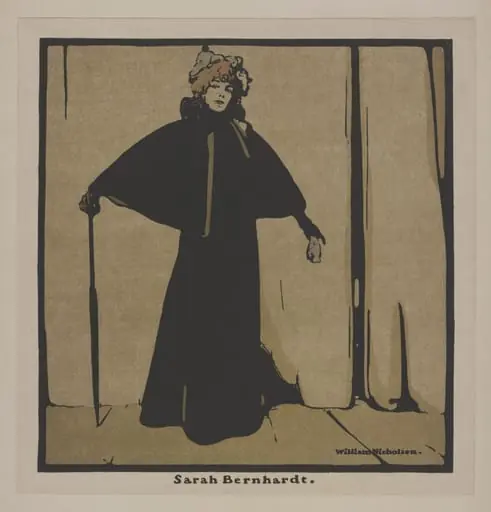 Print of Sarah Bernhardt by William Nicholson (1872-1949)