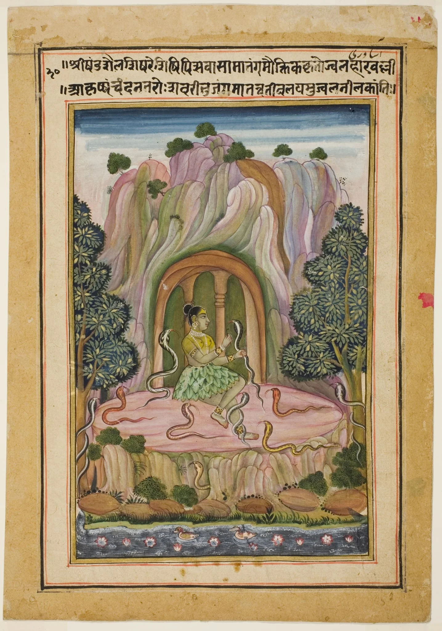Asavari Ragini, page from a Garland of Musical Ragas (Ragamala) Set, by Unknown, watercolor, 1670